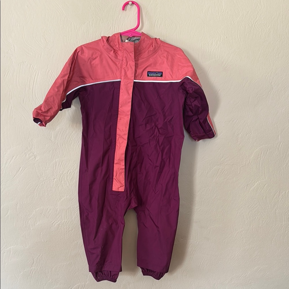 Patagonia Baby Rain Suit - Pink and Purple One Piece